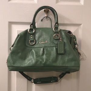 Gently Used Coach Patent Lt Green Satchel